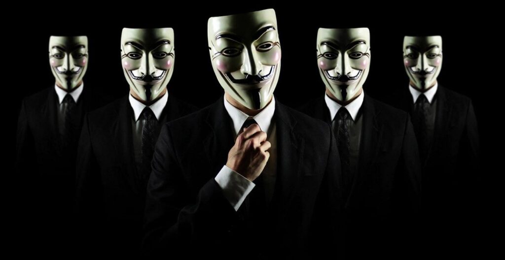 Group of people in the same mask