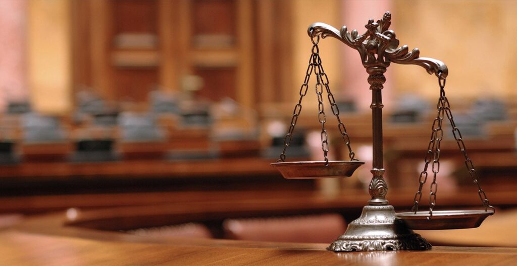 Balance in a courtroom