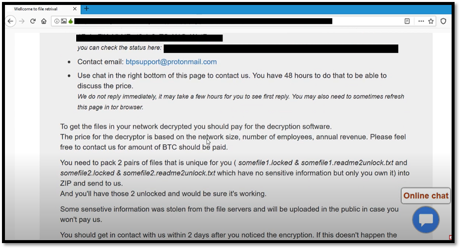 DoppelPaymer Ransomware Payment Portal Sample