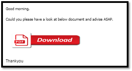 Sample email received