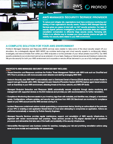 Proficio AWS Security Services Overview Cover